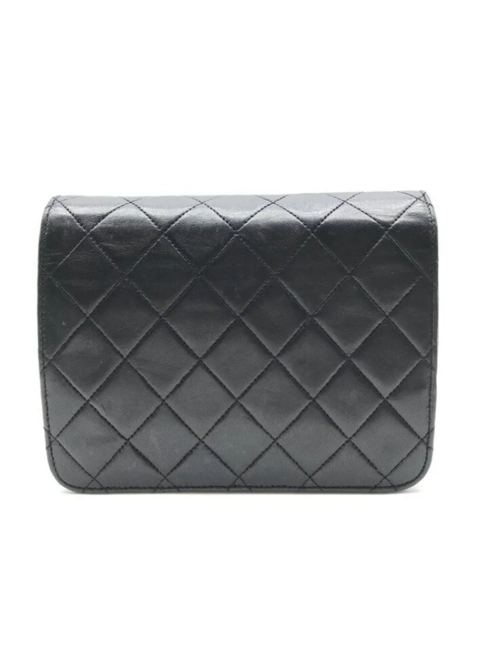 Chanel CC Logo Mini Quilted Lambskin Chain Shoulder Bag Black